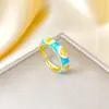 Anillo Ladrillo de Diseño Nicho de Alta Gama Lujo Accesible para Mujer Moda Europea y Americana Creativo Zirconia Chapado en Oro Anillo Abierto Ajustable