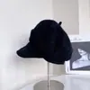 Gorro Octagonal de Chenilla Engrosado para Mujer, Gorra de Pico Cálida para Otoño e Invierno, Gorra de Marinero Linda que Chirría, Elegante Gorra de Equitación