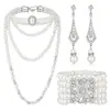 Amazon Moda Popular Transfronteriza Joyería Lujo Accesible Francés Collar de Perlas Pendientes Elegante Set de Collares de Lujo