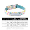 Nova coleira decorativa para cachorro suprimentos para animais de estimação PVC gravado colorida em blocos coleira de gato coleira de cachorro com logotipo
