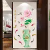 Papel de Parede Autoadesivo 3D Adesivos de Parede Sala de Estar TV Sofá Parede de Fundo Pintura Decorativa Quarto Papel de Parede Lótus Vestido Decotado