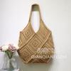 Bolso de Punto Calado de Gran Capacidad para Mujer Verano 2025 Nuevo Bolso Tejido de Hombro Versátil Bolso de Playa para Vacaciones Marítimas