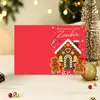 Tarjeta de felicitación plegable de Navidad en inglés, Vintage, Nicho, Gama alta, en blanco, para escribir a mano, Nochebuena, Regalo de Navidad, Tarjeta de bendición
