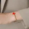 Pulseira de Trevo da Sorte de Quatro Folhas de Alto Padrão Transfronteiriça, Joias Simples e Modernas de Madrepérola Fabricante Venda Direta no Atacado