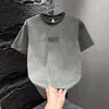 Camiseta de Manga Corta para Hombre de Marca Tendencia Tie-Dye 2026 Verano con Acabado de Alta Gama, Camiseta de Manga Media Patchwork Transpirable de Moda para Hombre
