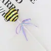 Nuevo adorno de piruleta de bola de lentejuelas con lazo de celebridad en línea, adorno para pastel de cumpleaños, decoración creativa para mesa de postres de fiesta