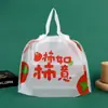 Bolsa Grande para Llevar con Cordón Bolso de Mano Plástico Catering Desechable Bolsa Engrosada con Cierre de Tirador Logo
