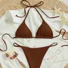 2026 Verão Europeu e Americano Comércio Exterior Novo Produto Biquíni Tomara-que-caia Multicor Maiô Biquíni Sexy de Amarrar Maiô Feminino de Duas Peças
