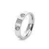 Explotaciones transfronterizas anillo de acero de titanio de 5 mm y 6 diamantes no se decolora moda en vivo el más vendido estilo ins anillo para parejas en stock