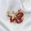 Broche de esmalte de doble dragón de estilo chino, nicho de alta gama, ramillete tridimensional, hebilla antiluz, accesorios de pin del zodíaco