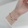 Plata S925 Campana Estilo Japonés y Coreano Fresco Simple Pulsera de Empuje y Tirón Pulsera Tejida DIY Joyería al por Mayor C0406