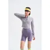 Camiseta de Manga Larga Transpirable de Secado Rápido, Estilo Trendy Outdoor para Mujer, Top de Verano con Media Cremallera para Deportes y Fitness LM003