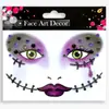 Carnaval de Navidad Pegatinas Faciales de Diamante Cebolla Pegatinas Faciales de Maquillaje de Escenario para Fiesta Navideña Pegatinas de Máscara de Diamante con Purpurina