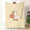 Presente Divertido e Fofo de Patinho, Manta Quente, Manta de Flanela Criativa com Tema de Ganso e Pato, Manta para Cochilo no Escritório