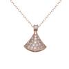 Collar de falda de diamantes llenos de plata S925 para mujer, colgante de abanico de circonita con temperamento, diseño de nicho, cadena de clavícula de alta calidad, moda