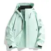 Chaqueta de una sola capa para trabajo al aire libre, estilo funcional, unisex, primavera y otoño, a prueba de viento, resistente al agua, adecuada para montañismo, con estampado de logo
