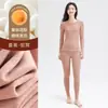 Liquidação: Roupa íntima térmica feminina, camada base de inverno, blusa de manga comprida para outono e inverno, forrada com fleece e espessa para aquecimento