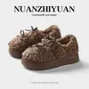 Zapatos de Algodón Peludos para Mujer Invierno Ropa de Abrigo 2025 Nuevo Estilo Coreano Estilo Hada Cálidos con Forro de Felpa Zapatos de Algodón para Mujer Mary Jane