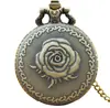 Reloj de Bolsillo Vintage de Bronce con Flor Doble de Ocho Pétalos para Hombres y Mujeres Reloj de Bolsillo de Cuarzo Reloj Grande Colgante Reloj de Regalo Reloj de Bolsillo Simple Creativo