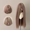 Fotos Reales del Fabricante: Pelucas para Muñecas BJD, Escala 1/3, 1/4, 1/6, Pelucas de Cabello Largo Liso de Seda Suave, Flequillo Largo, Piezas de Cabello sin Terminar
