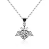 Xiaohongshu Kuaishou Douyin Influenciador Live Colar Banhado a Prata Pedra de Alto Carbono Diamante Quadrado Gota Pera Formato Pingente Feminino Atacado
