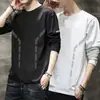 Nova coleção Primavera/Outono 2026: top térmico masculino elástico, camiseta de manga comprida com gola redonda, roupa moderna para primavera/outono