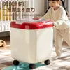 Caja de Almacenamiento para Juguetes Infantiles Gran Capacidad Uso en Casa con Ruedas Cubo de Almacenamiento Muñecas Animales de Peluche Bloques de Construcción Meriendas Caja Organizadora Extra Grande