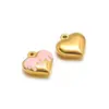 Colgante Corazón de Melocotón de Acero Inoxidable Europeo y Americano con Goteo de Aceite Chapado en Oro de 18K Colgante DIY Accesorios de Joyería para Collar Pulsera Transfronteriza Venta al por Mayor