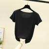 Camiseta de seda de hielo sin rastro para mujer Tiktok Amazon ins Sudeste Asiático deseo Piel de camarón Corea del Sur Comercio electrónico transfronterizo Explosivo