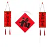 Colgantes de Pareados de Primavera Decoraciones de Año Nuevo Perla Madera Maciza Pareados Festival de Primavera Uso Doméstico Carácter Fu Hui Chun Año Nuevo Chino Pareados Pequeños Puerta de Entrada