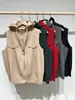 Diseño Miyake sentido chaleco plisado mujer otoño prenda exterior tacto de alta gama con capucha cordón sin mangas cremallera chaleco top para superponer