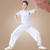 Traje de Tai Chi Primavera e Outono Novo Estilo Chinês Conjunto Rima Antiga China Meia-Idade e Idosos Roupas de Prática de Dança de Verão Algodão Puro
