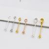 Plata esterlina S925 hebilla redonda con cuentas hebilla colgante hebilla DIY reutilizable tensor colgante soporte vacío hebilla universal con cuentas sueltas