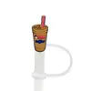 8-10mm Rosca Morango Criativa Tampa para Canudo Tampa de Canudo Plugue à Prova de Poeira Conjunto de Decoração de Canudo Desenho Animado Fofo em Estoque