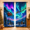 Amazon Venda Quente Transfronteiriça Cortinas com Impressão Digital Série de Natal Decoração de Casa Cortinas Blackout SHIEN Dropshipping