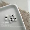 Preto e Branco Leite Café Bonito Tridimensional Dos Desenhos Animados Kitty Cat Nail Art Jóias Resina Arco Desgaste Unhas Decoração Colar