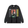 Camiseta de Manga Curta Estilo Americano Street Estampa Jato de Tinta Direta com Tinta Branca Lavagem Pesada Old Marca de Moda de Rua Top Solto de Manga Curta