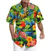 2026 Nueva Camisa Casual de Moda para Hombre de Comercio Exterior de Manga Corta con Estampado Digital