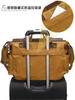 Bolso de Hombro Vintage para Hombre Hecho de Lona Encerada al Aceite con Cuero de Vaca de Primera Capa, Bolso Cruzado, Bolso de Hombro Cruzado, Portátil
