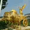 Adornos de Caballo de Latón Puro de 5m para Exteriores Cobre Puro Caballo Saltando Caballo del Zodiaco Doce Caballos Hacia el Éxito Adornos de Decoración de Oficina