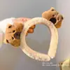 Nueva Diadema de Peluche de Capibara 2024 para Mujeres para Lavarse la Cara, Aplicarse Maquillaje y Aplicarse Mascarilla Facial, Diadema Divertida, Maillard