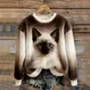 Nueva sudadera de franela con cuello redondo para mujer, impresión digital 3D de Amazon, sitio web independiente transfronterizo, personalizable para otoño e invierno