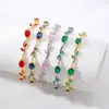 Moxi Transfronterizo Pulsera de Moda con Forma de Hoja de Zircón y Enredadera de Diamantes Completos Pulsera de Moda Geométrico Simple Personalizado