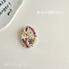 Parche de Tela Fresca Estilo Bosque con Broche de Flor Bordada con Perlas, Adorno de Encaje Lindo y Dulce Accesorios y Materiales para Bolsas DIY