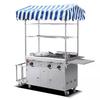 Máquina todo en uno para crepas a gas de mano, carrito comercial para snacks, teppanyaki, puesto con plancha, máquina caliente picante frita.