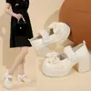 Zapatos Mary Jane Británicos 2026 Primavera Nueva Moda Lazo Dulce Perla Suela Gruesa Zapatos de Piel, Cómodos y Estilo Puro Deseo