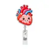 Insignia Retráctil de Acrílico con Órgano Humano de Dibujos Animados Christmas Tarjeta de Pecho para Personal Médico Portatarjetas con Cordón