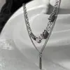 Collar Apilado de Doble Capa para Mujer, Chicas Populares Europeas y Americanas, Cadena para Clavícula de Verano para Hombre, Diseño de Nicho Hip-Hop de Moda Ins, Accesorios Dulces y Geniales