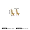 Colgante de Animal Jirafa Pingüino de Acero Inoxidable Transfronterizo Europeo y Americano Chapado en Oro de 18K Accesorios de Joyería Colgante DIY Collar