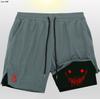 Shorts de fitness de doble capa Ghostface entrenamiento de culturismo deportes para hombre dos en dos estampado de animación 2D playa al aire libre secado rápido